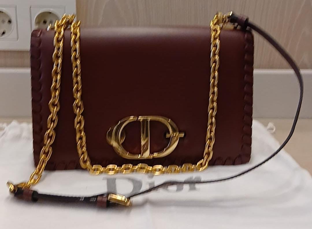 SAC A MAIN EN CUIR NOIR & MARRON