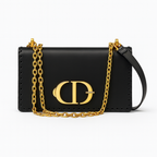 SAC A MAIN EN CUIR NOIR & MARRON